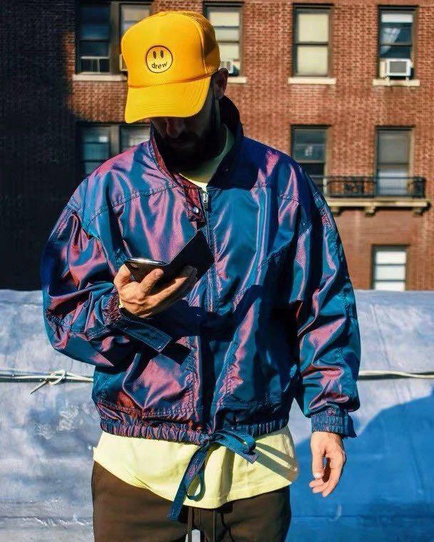 Fear of God Burgundy Blue Iridescent Track Jacket Luxury