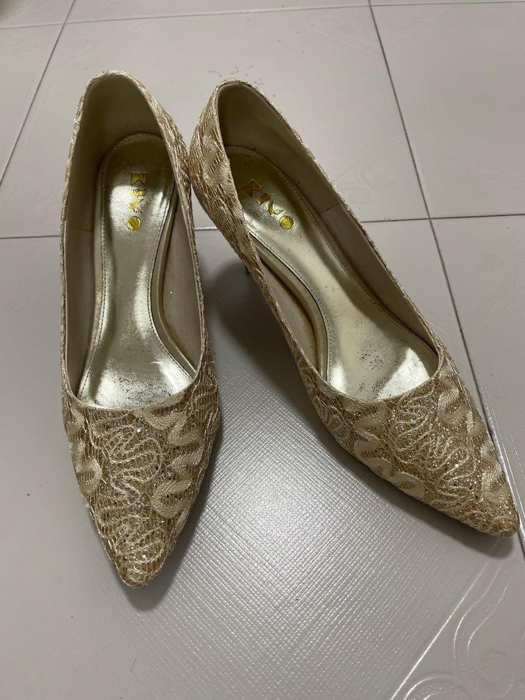 Gold sparkly clearance wedding shoes