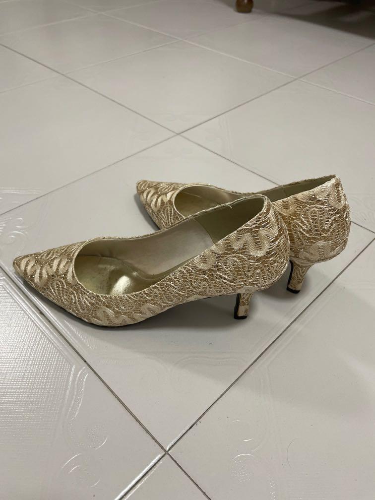 Gold glitter wedding shoes shop