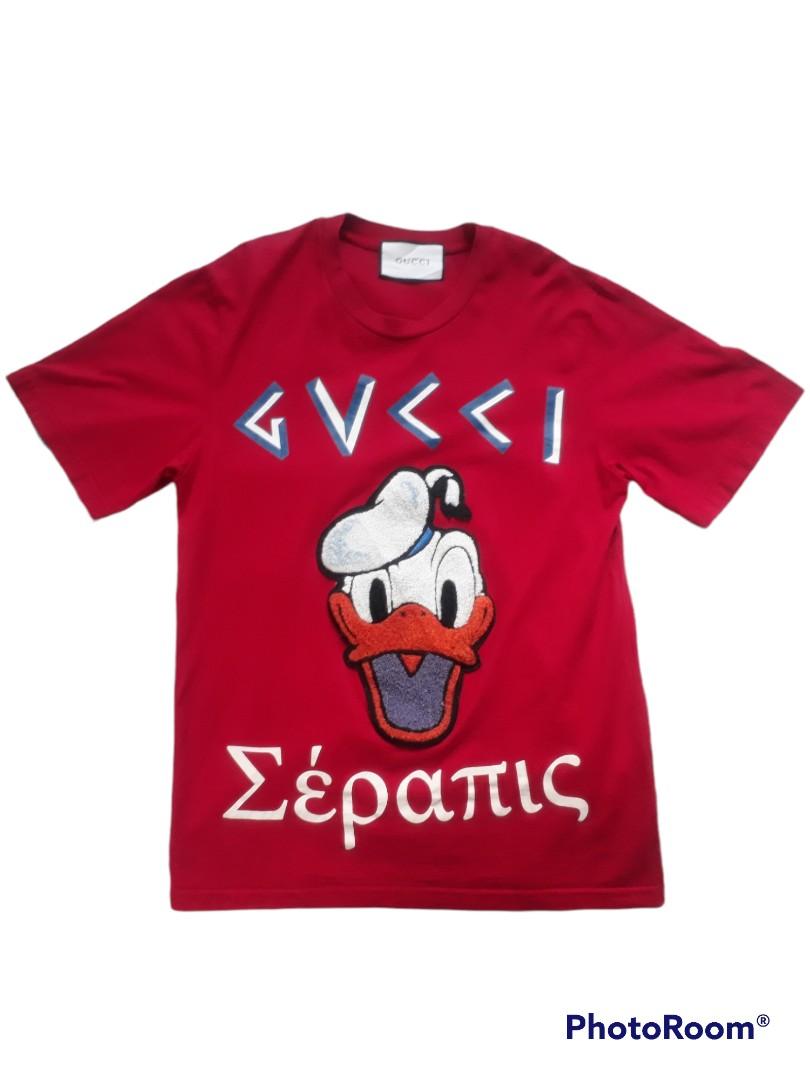 Gucci Donald Duck shirt, Men's Fashion, Tops & Sets, Tshirts & Polo Shirts  on Carousell