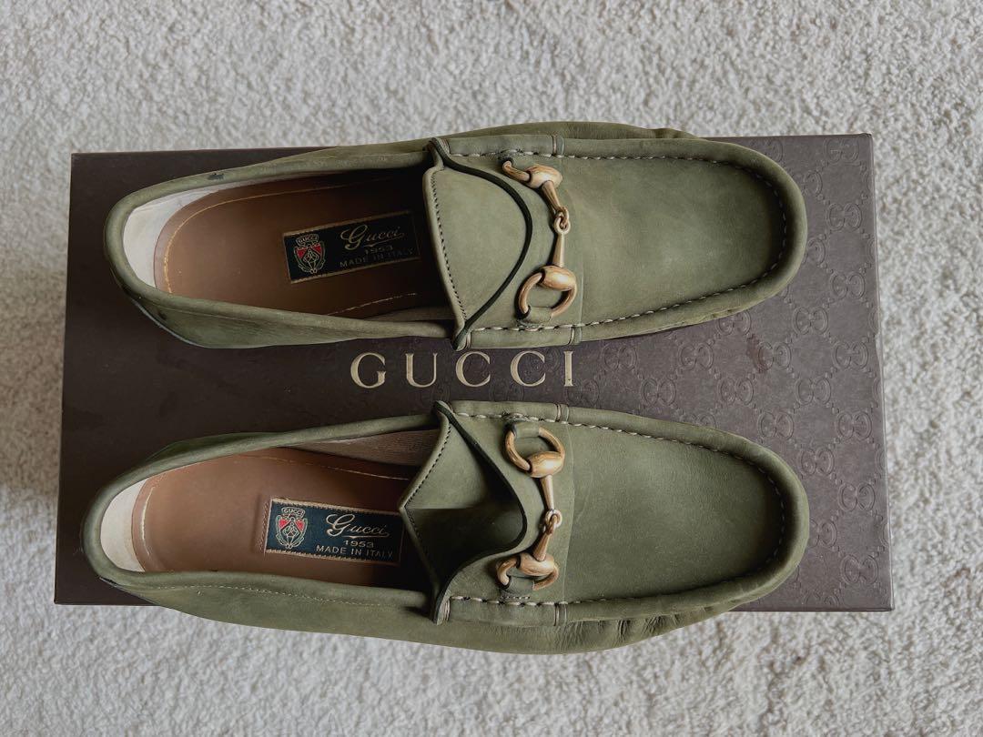 Olive green gucci online shoes