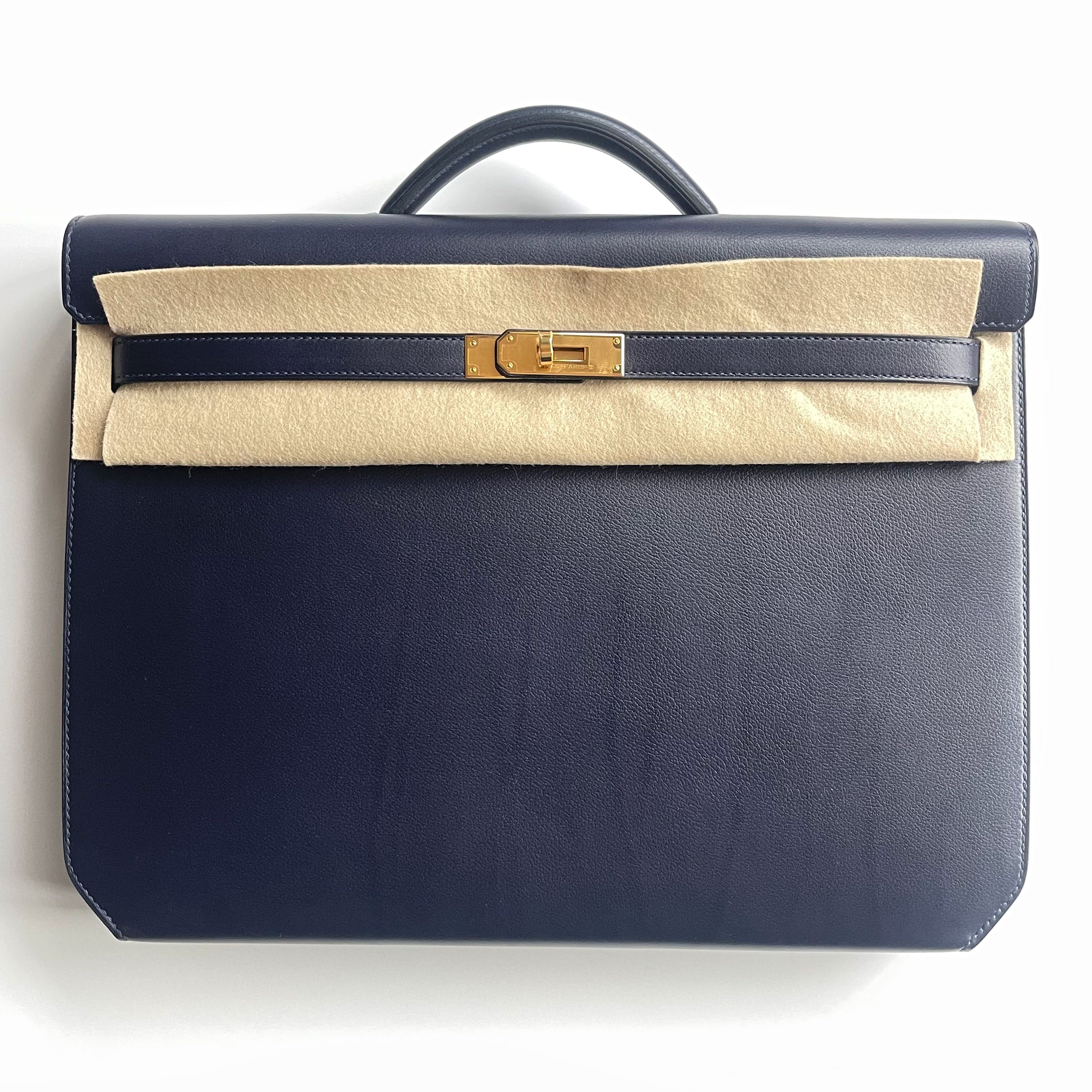Hermes Kelly depeches 36 briefcase Bleu Nuit