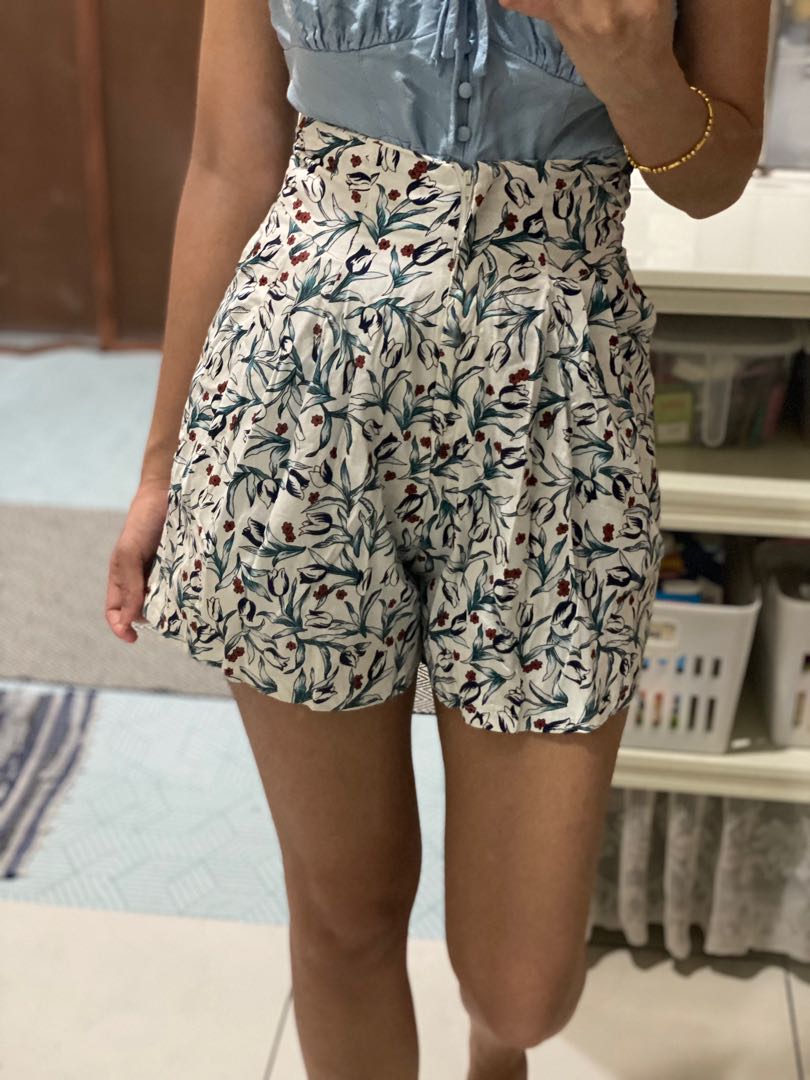 High waist floral shorts, Women's 