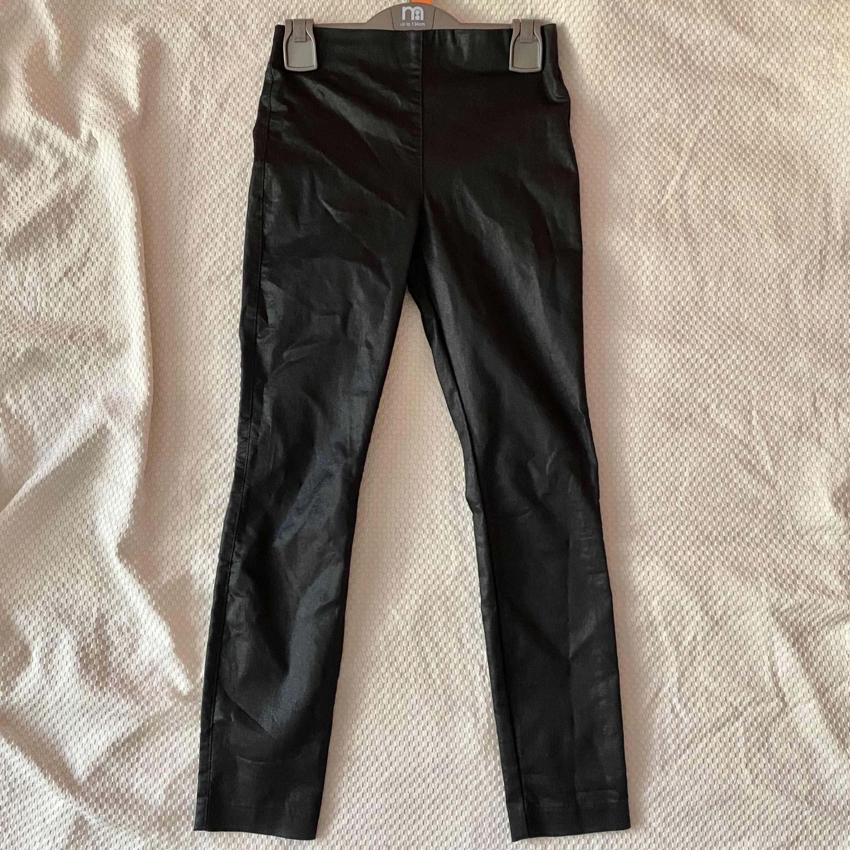 H&M Black Leather Pants, Women's Fashion, Bottoms, Jeans on Carousell
