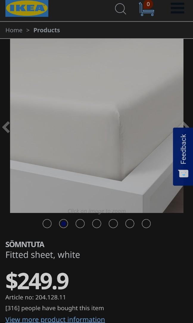 IKEA Bed Sheet 400 thread (New), 傢俬＆家居, 床具浴巾 Carousell