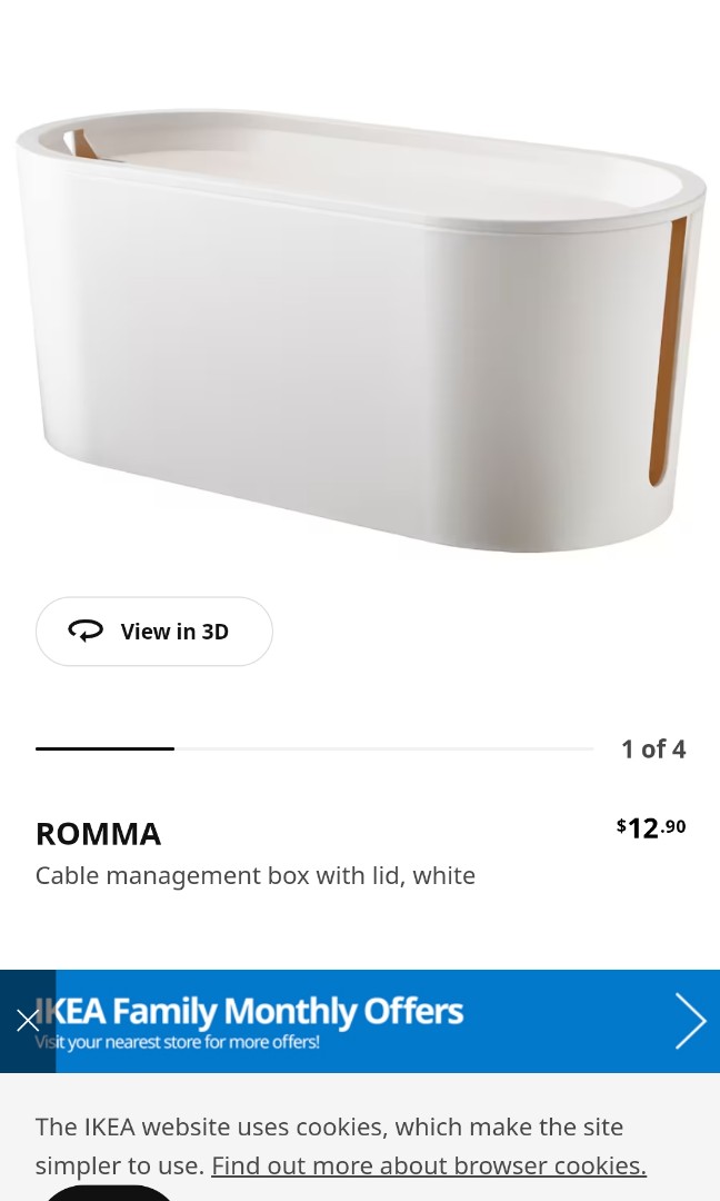 IKEA cable organizer box, Furniture & Home Living, Home Improvement