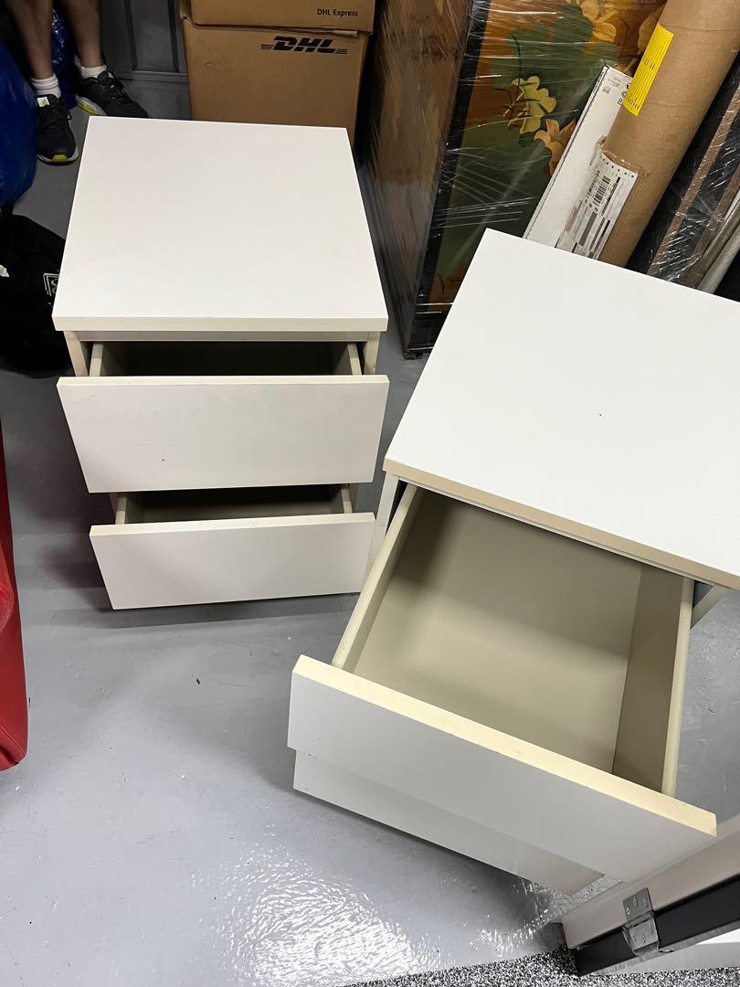 IKEA Malm Bedside tables x2, Furniture & Home Living, Furniture