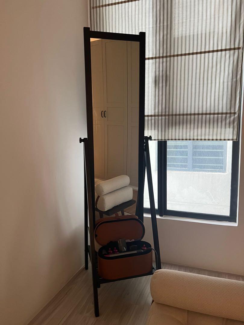 Ikea Standing Mirror Black Wood, Furniture & Home Living, Home Decor