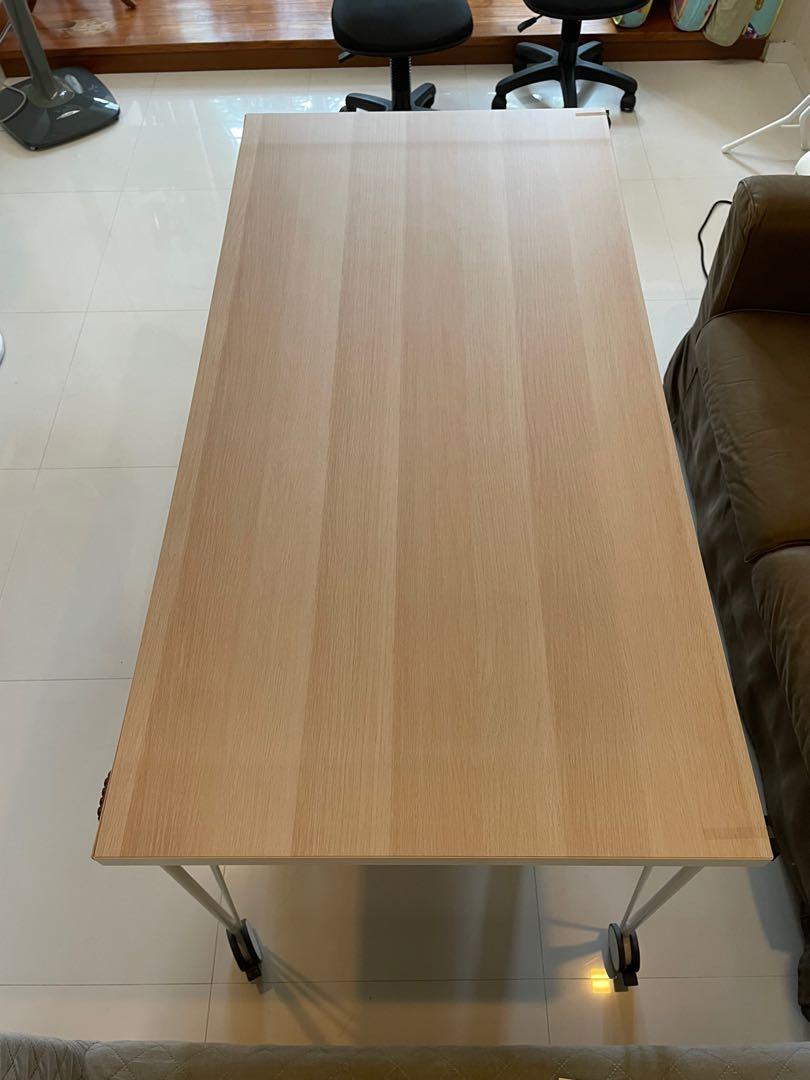 IKEA Table Top (free) with Wheels / Castors, Furniture & Home Living