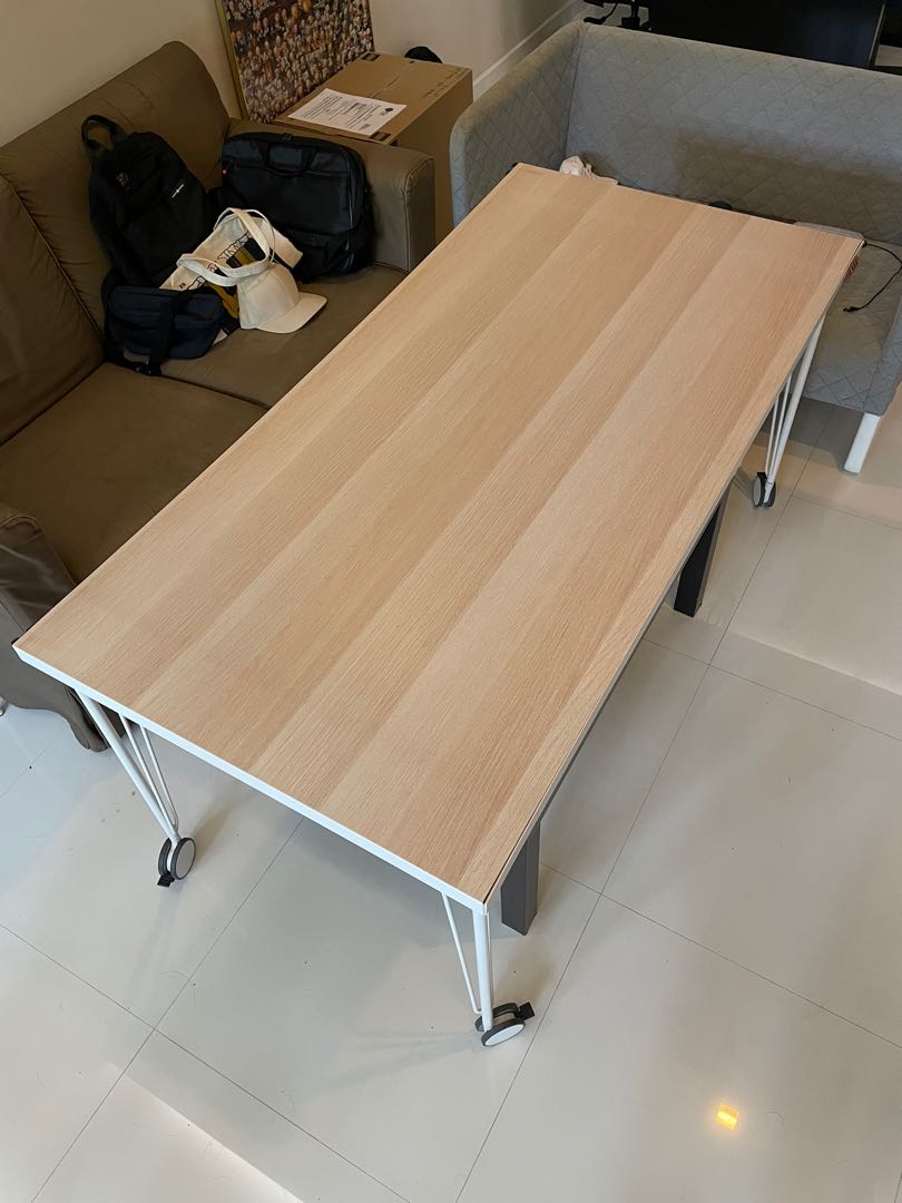 IKEA Table Top (free) with Wheels / Castors, Furniture & Home Living