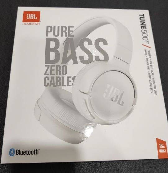 JBL TUNE 500BT WIRELESS HEADPHONES (PURE BASS + ZERO CABLES), Audio