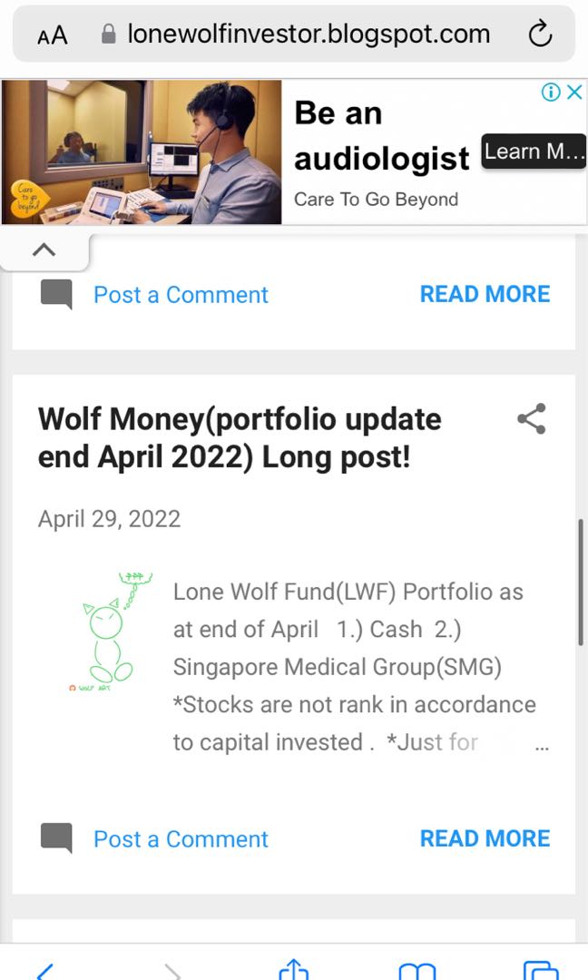 Lonewolfinvestor Blog, Announcements On Carousell