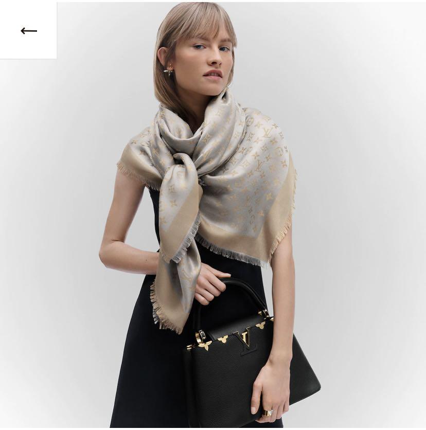 Louis Vuitton Monogram shine shawl brown review 