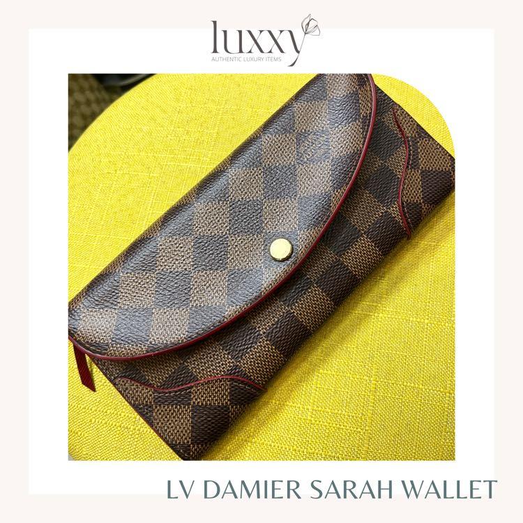 LV DAMIER SARAH WALLET (Category: Luxury Bags & Wallets) located in San Jose del Monte. Submitted by luxxyluxuryitems (Listing ID 1159543742, Image 1). Description: Get your favorite LV Sarah Damier wallet at an affordable price! ✨✨ 💠 Authentic / Original 💠 Preloved 💠 No rubs (only signs of usage; slightly loose lock) 💠 We don’t sell fakes, imitations, or knockoffs 💠 We ship nationwide Sale for only P18,500! For more inquiries, please reach 