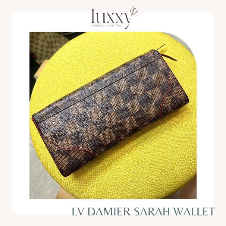 LV DAMIER SARAH WALLET (Category: Luxury Bags & Wallets) located in San Jose del Monte. Submitted by luxxyluxuryitems (Listing ID 1159543742, Image 2). Description: Get your favorite LV Sarah Damier wallet at an affordable price! ✨✨ 💠 Authentic / Original 💠 Preloved 💠 No rubs (only signs of usage; slightly loose lock) 💠 We don’t sell fakes, imitations, or knockoffs 💠 We ship nationwide Sale for only P18,500! For more inquiries, please reach 