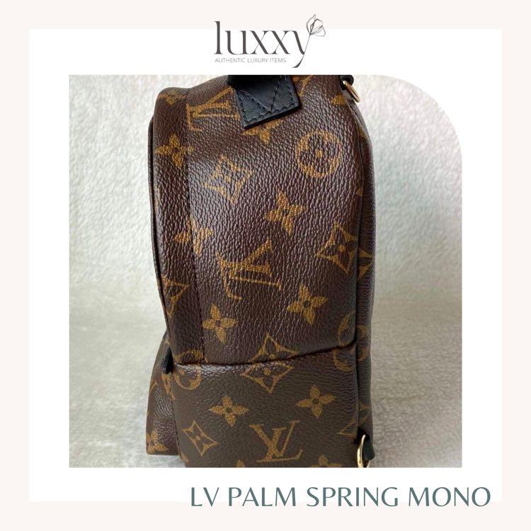 LV MINI PALM SPRING MONO (Category: Luxury Bags & Wallets) located in San Jose del Monte. Submitted by luxxyluxuryitems (Listing ID 1159544022, Image 3). Description: Take a look at this beautiful LV Mono Palm Spring! Get this at an affordable price — now sold out in LV PH store. ✨✨ 💠 Authentic / Original 💠 Preloved; 2019 edition 💠 RANK A; 9/10 💠 No rubs, creases && cracks (still very good condition) 💠 We don’t sell fakes, imitations, or kno