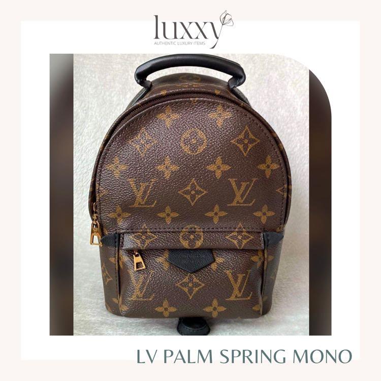 LV MINI PALM SPRING MONO (Category: Luxury Bags & Wallets) located in San Jose del Monte. Submitted by luxxyluxuryitems (Listing ID 1159544022, Image 2). Description: Take a look at this beautiful LV Mono Palm Spring! Get this at an affordable price — now sold out in LV PH store. ✨✨ 💠 Authentic / Original 💠 Preloved; 2019 edition 💠 RANK A; 9/10 💠 No rubs, creases && cracks (still very good condition) 💠 We don’t sell fakes, imitations, or kno
