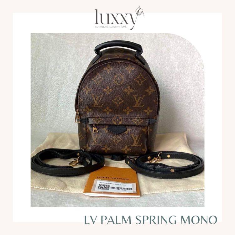 LV MINI PALM SPRING MONO (Category: Luxury Bags & Wallets) located in San Jose del Monte. Submitted by luxxyluxuryitems (Listing ID 1159544022, Image 1). Description: Take a look at this beautiful LV Mono Palm Spring! Get this at an affordable price — now sold out in LV PH store. ✨✨ 💠 Authentic / Original 💠 Preloved; 2019 edition 💠 RANK A; 9/10 💠 No rubs, creases && cracks (still very good condition) 💠 We don’t sell fakes, imitations, or kno