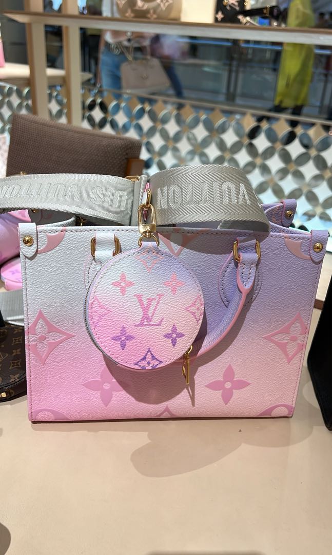 100% AUTH NWT LOUIS VUITTON OnTheGo PM PASTEL Spring Sunset box dust bag  M59856 