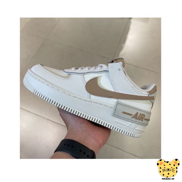 MAIBAO】Nike Air Force 1 Shadow AF1 馬卡龍白粉紫奶油色CI0919-116