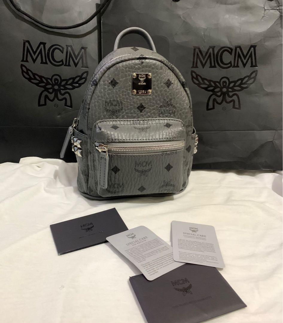 Mcm shop gray backpack