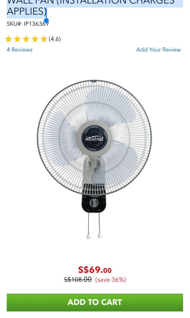 Mistral Mwf4034 16in Pull Cord Wall Fan No Installation Furniture Home Living Lighting Fans Fans On Carousell