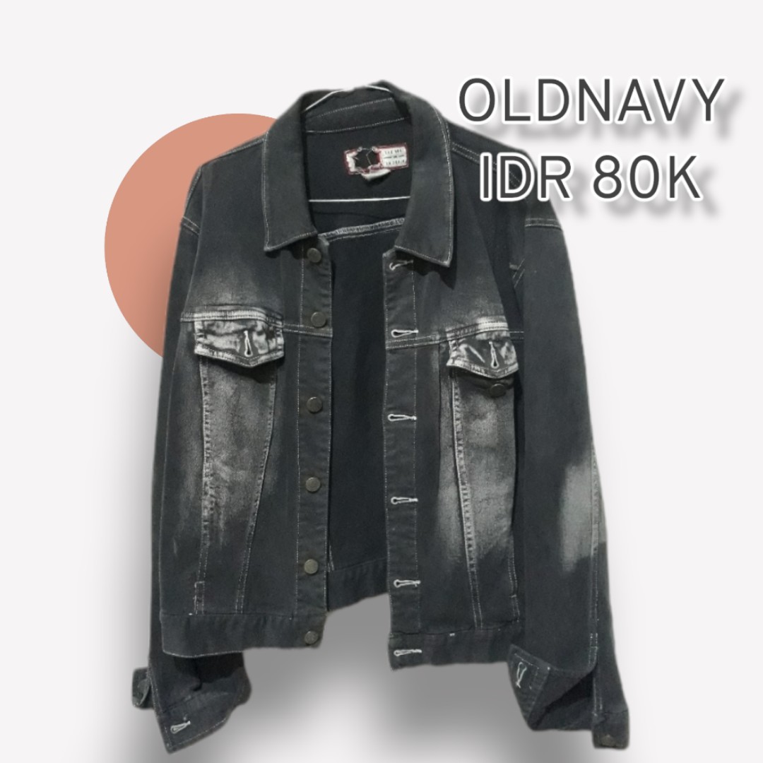 Old Navy Black Jeans Jacket, Fesyen 