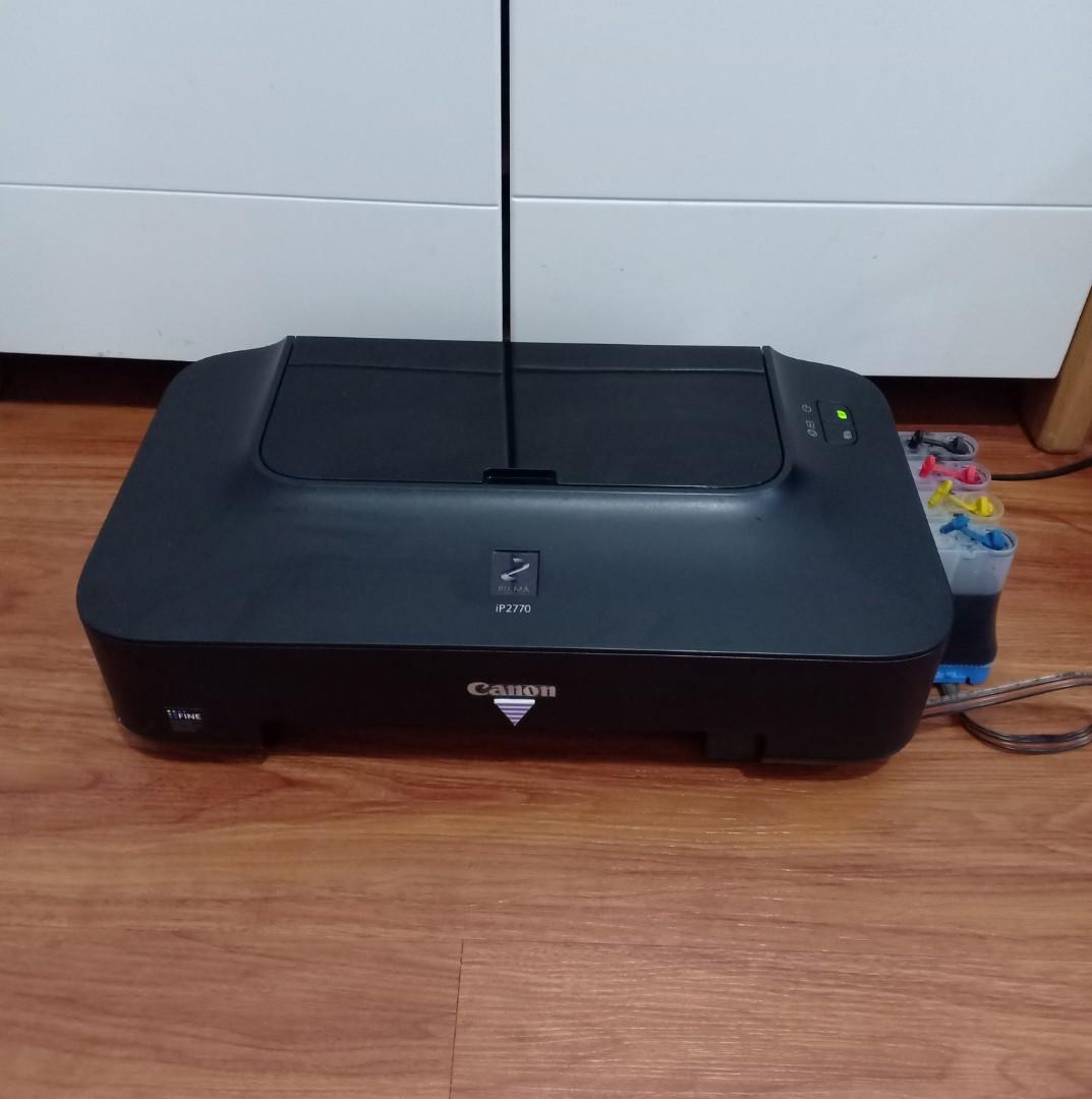 Printer Canon Pixma ip2770 sudah modifikasi tinta infus tabung inkjet