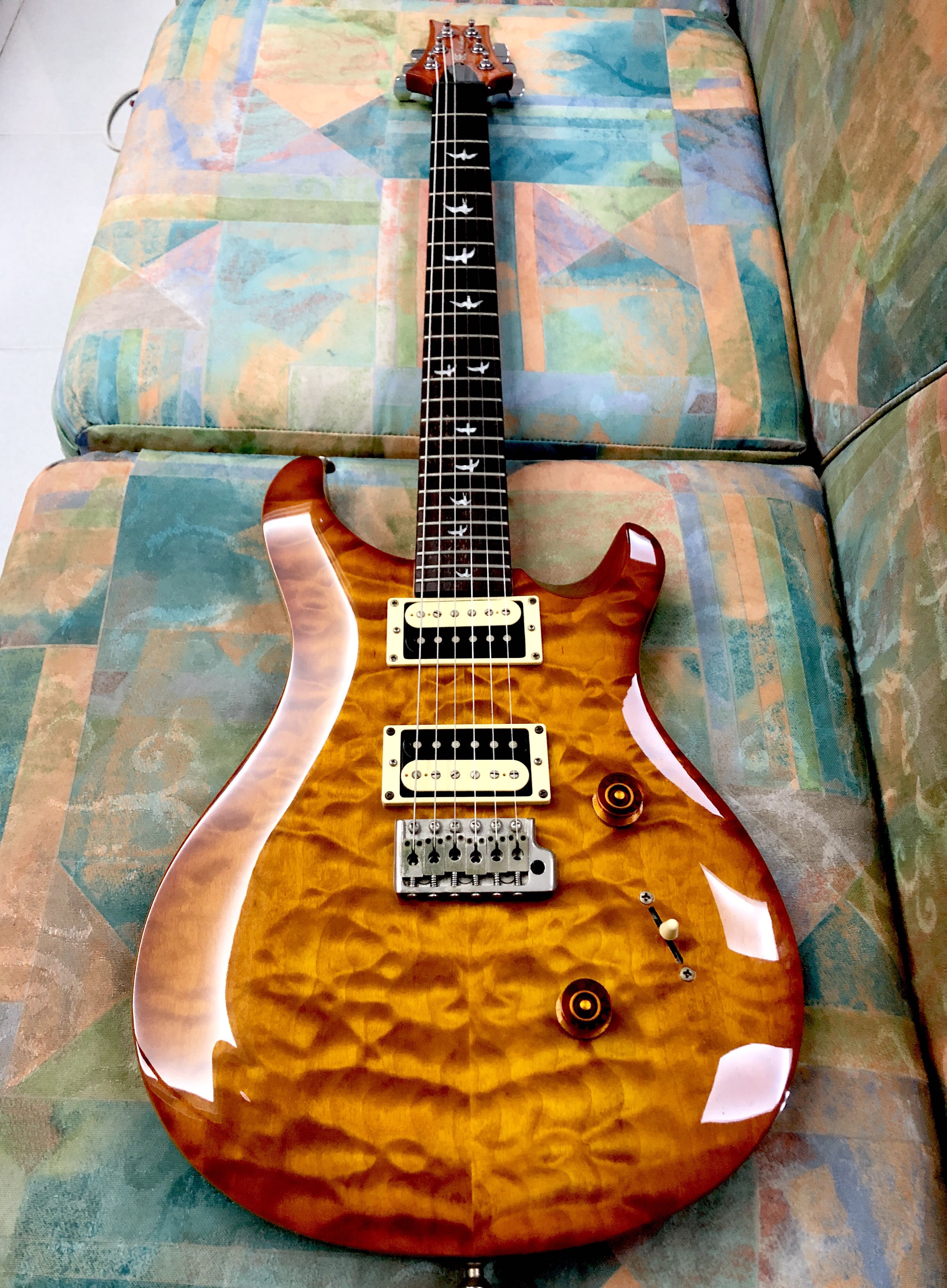 PRS SE Custom 24 Exotic Burled Ash in Vintage Sunburst Hobbies