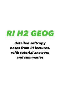 RI H2 Geography notes