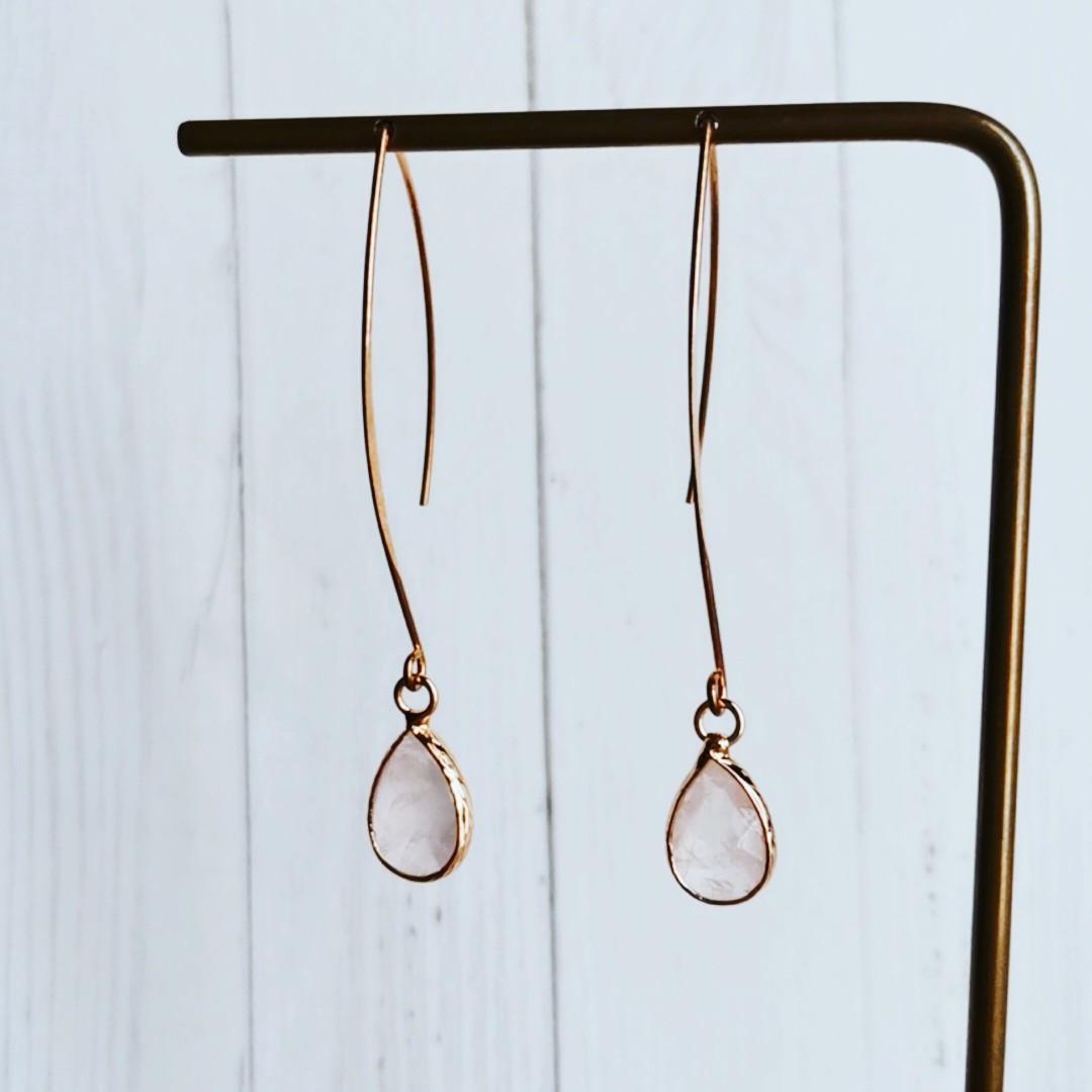 Gold quartz clearance earrings