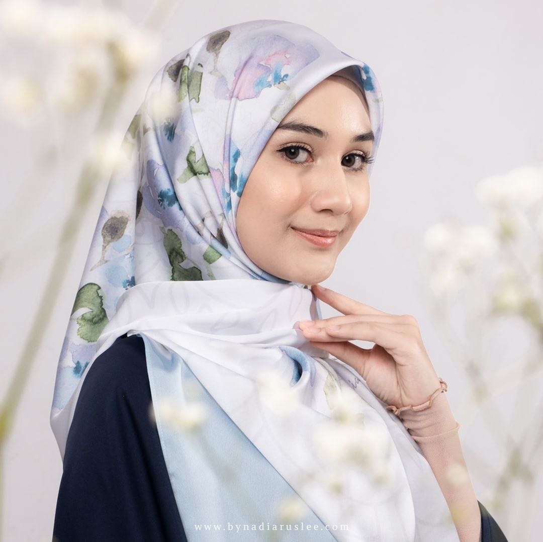 Satin Silk Square Scarf ByNadiaRuslee