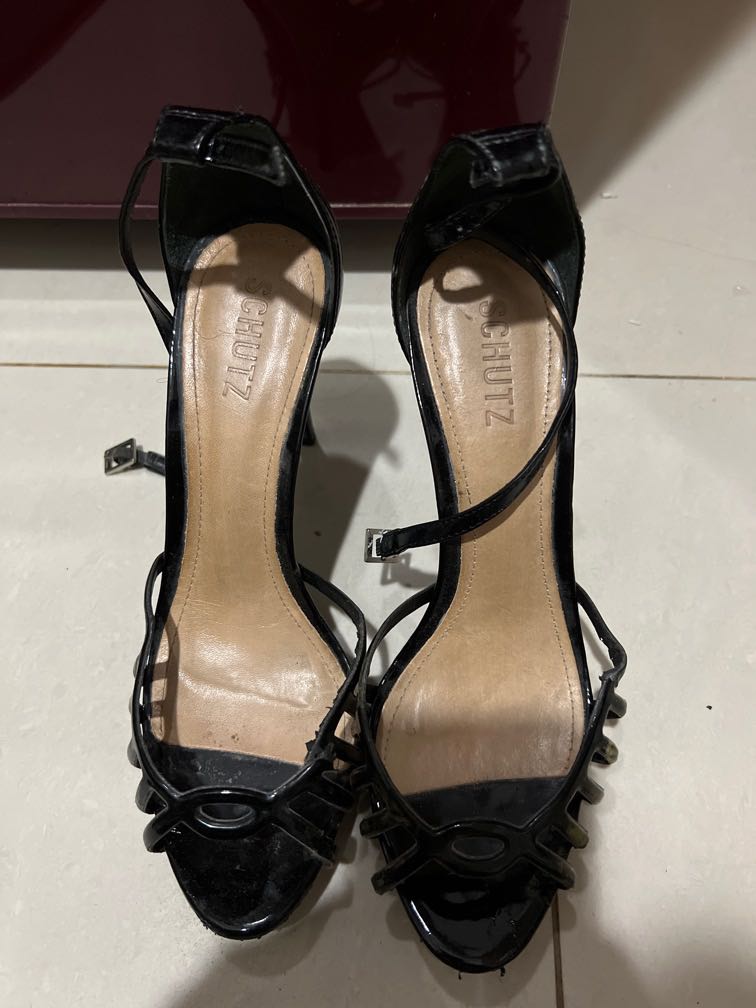 Schutz black heels, Fesyen Wanita 