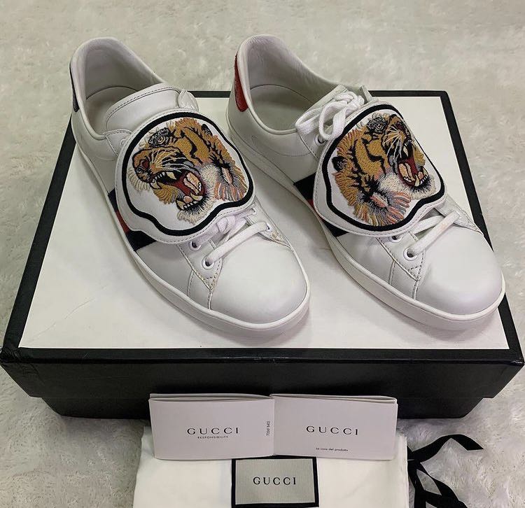 sneakers gucci ace tiger patch Fesyen Pria Sepatu Sneakers di