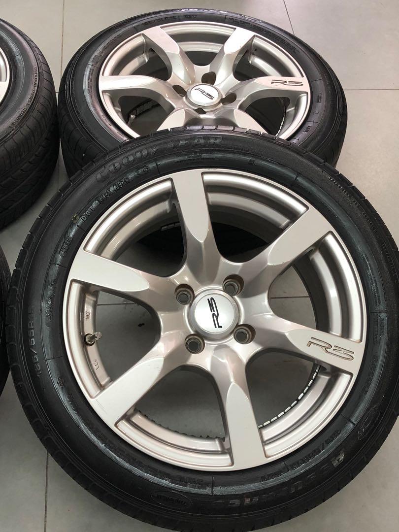 Sport Rim Proton R3 15x7jj pcd100 siap tayar, Auto Accessories on Carousell