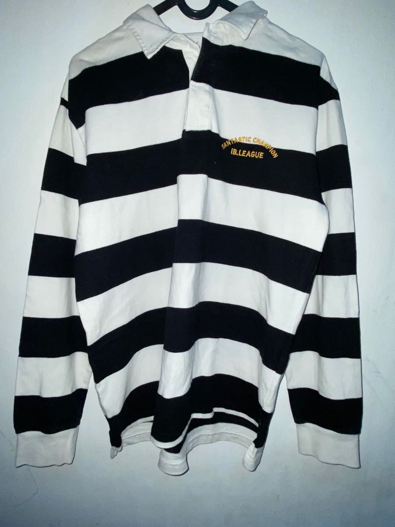 Striped polo longsleeve indigo bank 