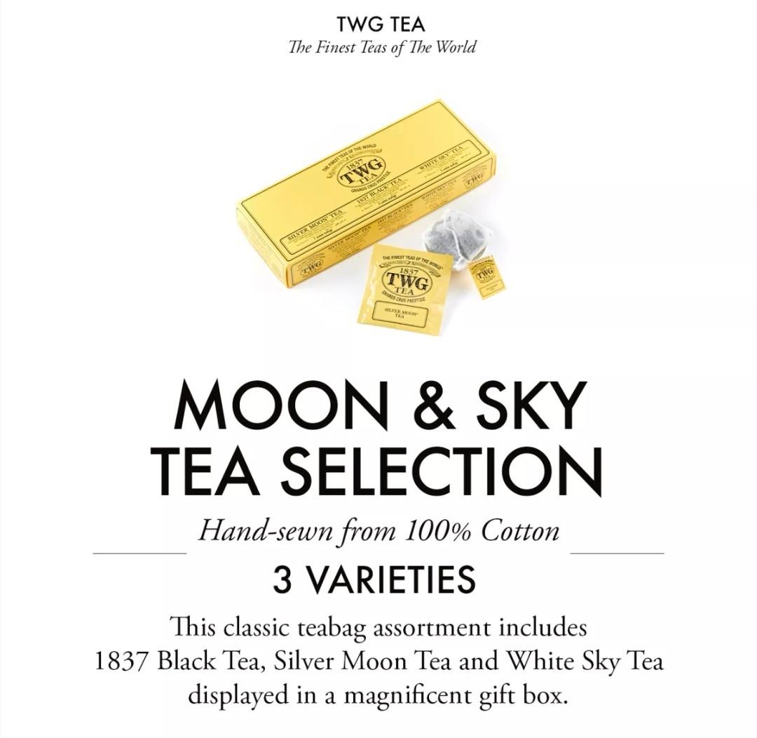 TWG MOON AND SKY SELECTION TEA WHITE SKY TEA, SILVER MOON TEA, 1837
