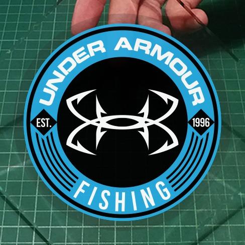 UNDER ARMOUR : Same Game, Different Levels / Same Hell, Different Devils /  Tactical / Fishing / Performance . Static Cling Car Decals . 11cm diameter