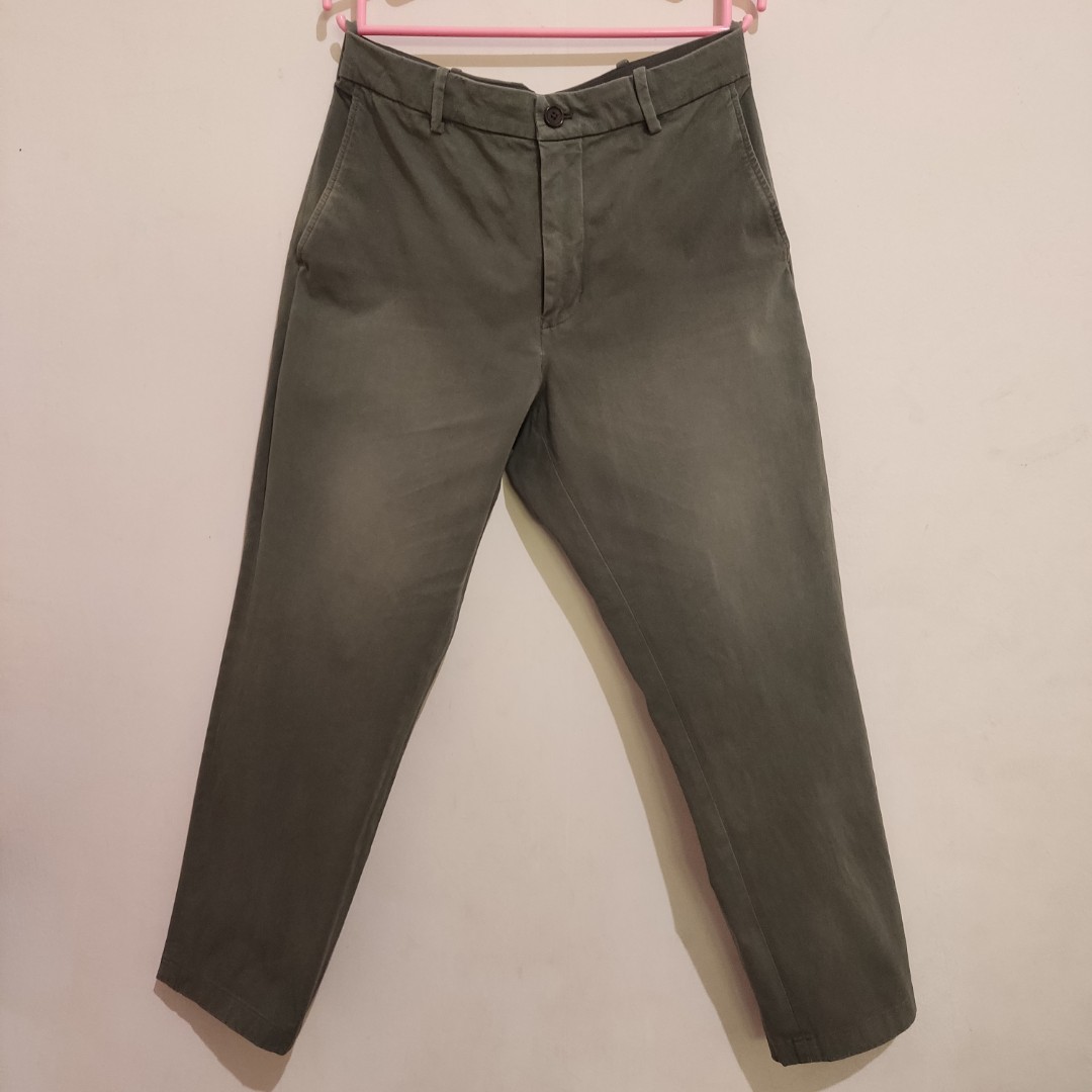 Uniqlo celana ankle 2 way stretch Olive 