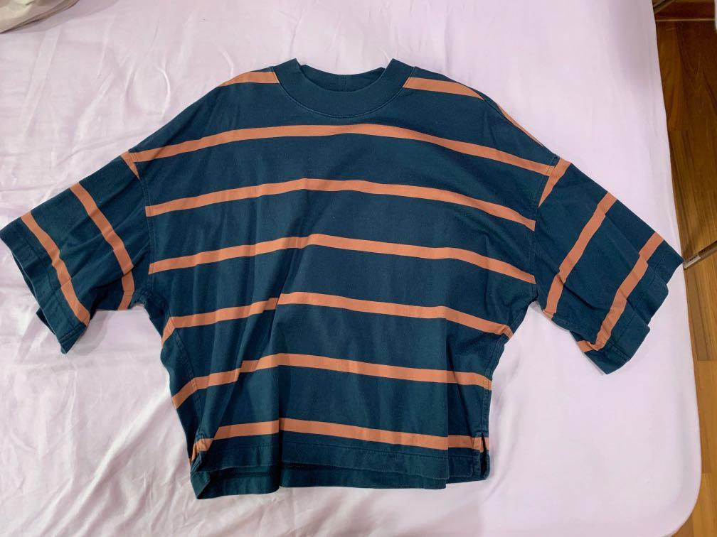 green striped oversized shirt 