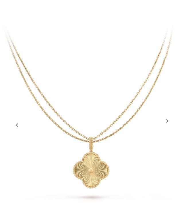 VAN CLEEF & ARPELS - Magic Alhambra yellow-gold guilloché necklace