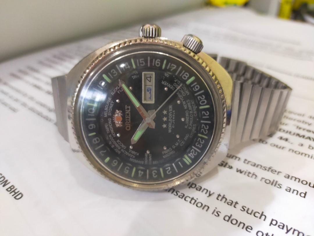 Vintage Rare Orient World Diver 21 Jewels Automatic Men s Fashion