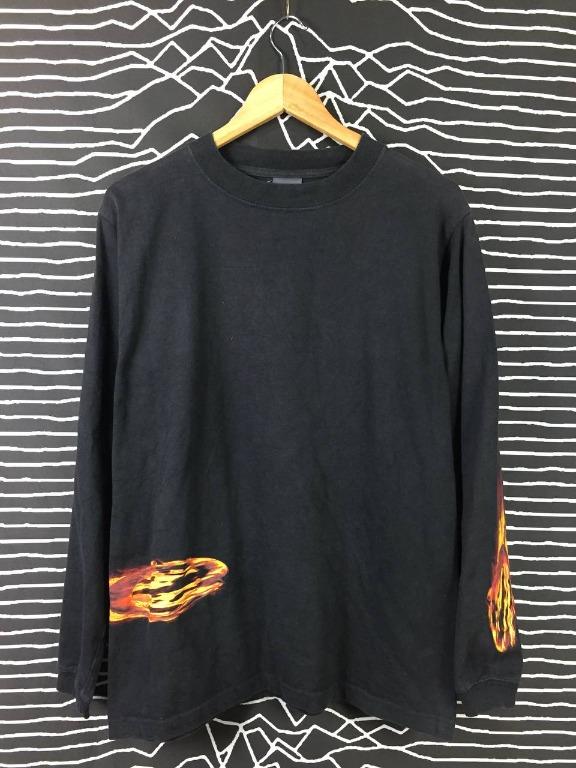 Vtg 90s 00s OAKLEY Flame Logo Made in Usa Longsleeve Tee, Men's