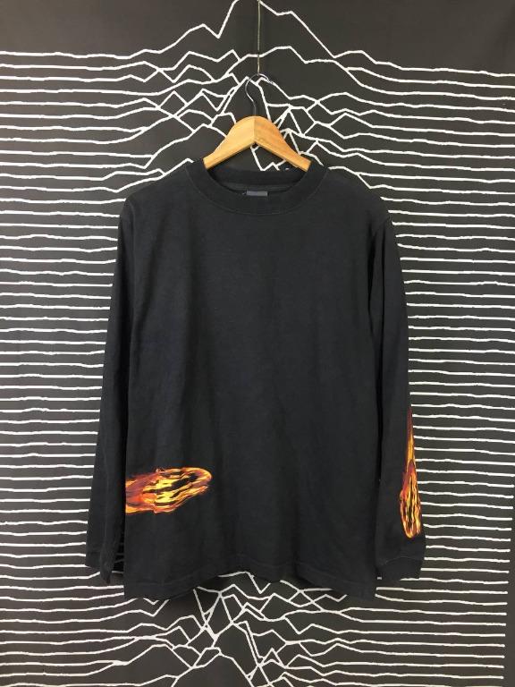 Vtg 90s 00s OAKLEY Flame Logo Made in Usa Longsleeve Tee