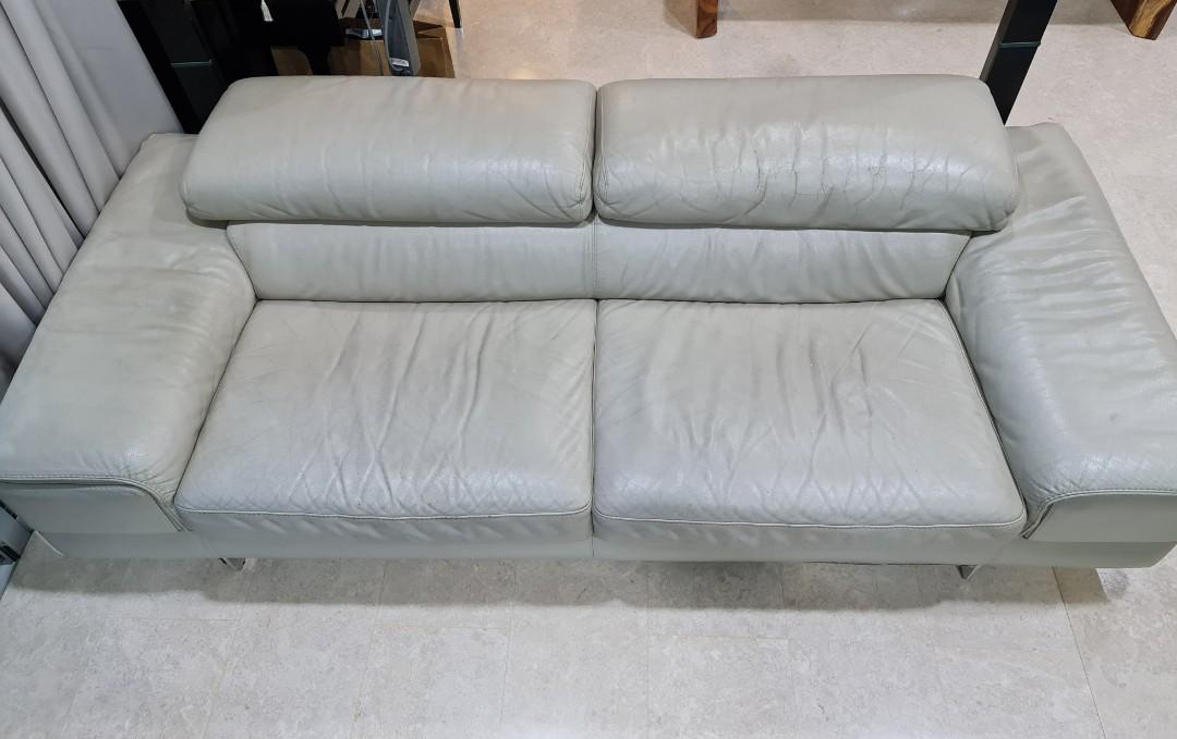 Preloved Italian leather sofa, Furniture & Home Living, Furniture