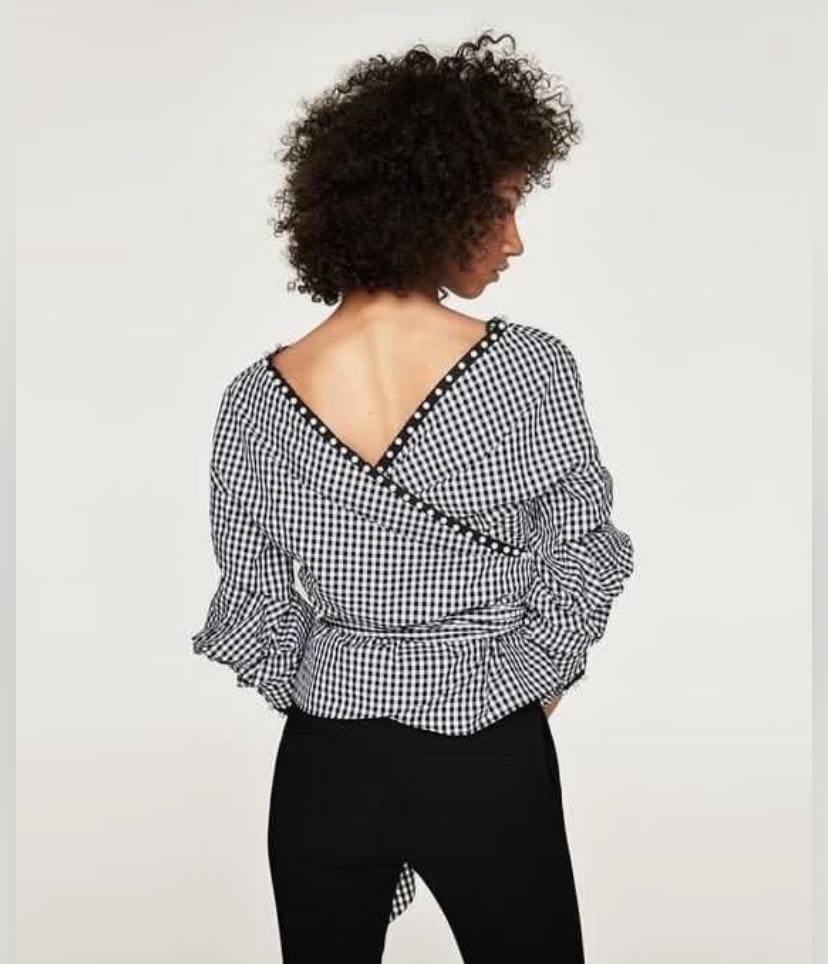 zara black cross top