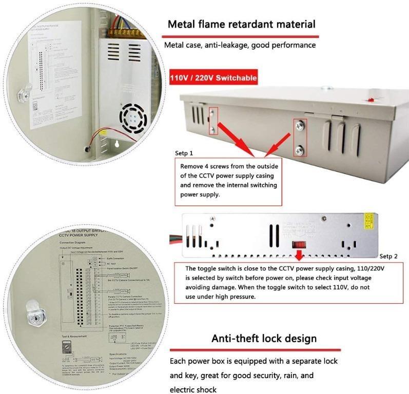 18 Channel DC 12V 30A Power Supply Distribution Box For CCTV Security Cameras - 3 Year Warranty - View #2