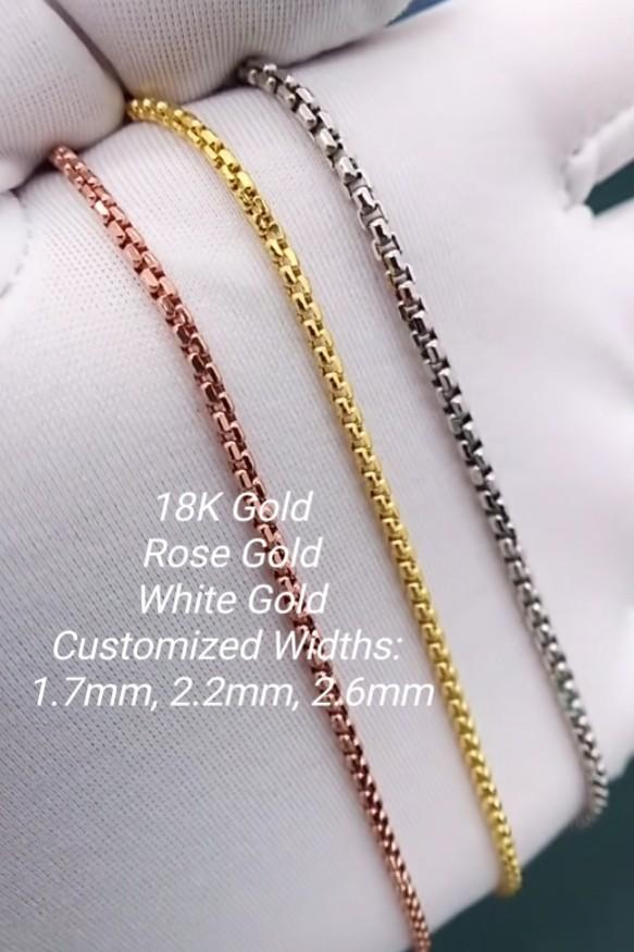Mens white gold box chain necklace store