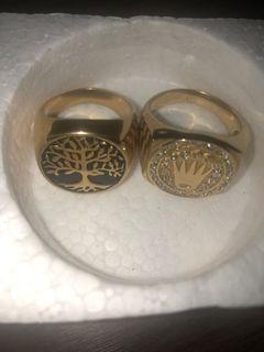 2 stainless steel gold plated rings for $20.00