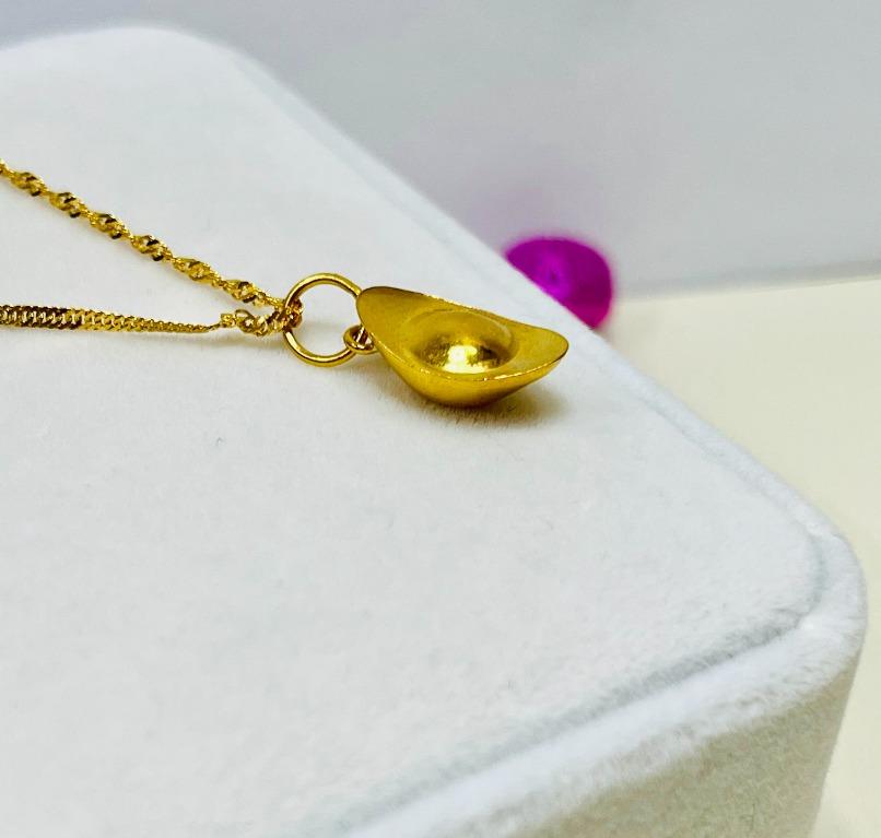 916 22K Gold Ingot Pendant X4647 X6799